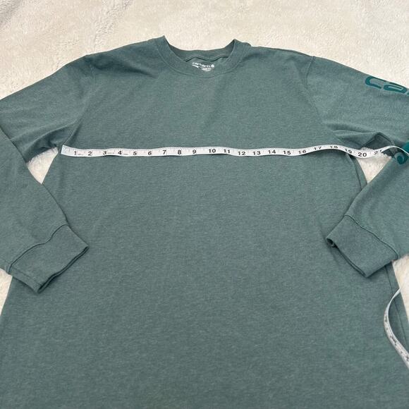 Carhartt Men's Loose Fit Long Sleeve Shirt Green Size M Cotton Graphic Logo‎ - Picture 3 of 7